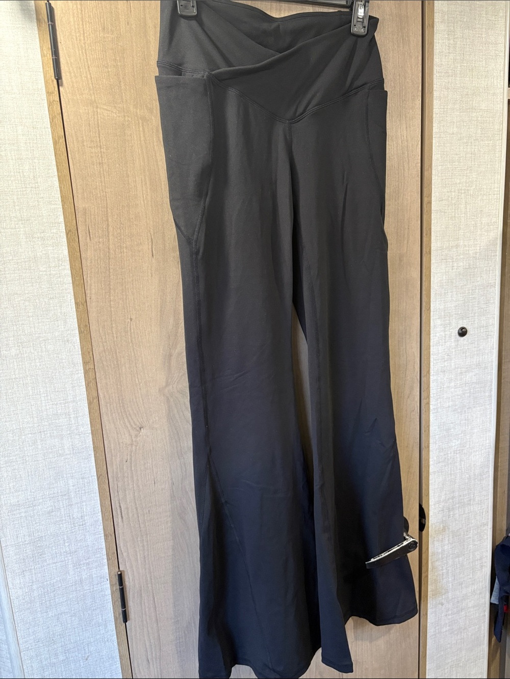 Fabletics Black High-Rise Wide-Leg Yoga Pants with Pockets